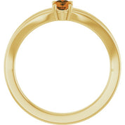 14K Yellow Natural Citrine Youth Solitaire Ring