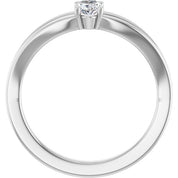 Sterling Silver Imitation Diamond Solitaire Youth Ring