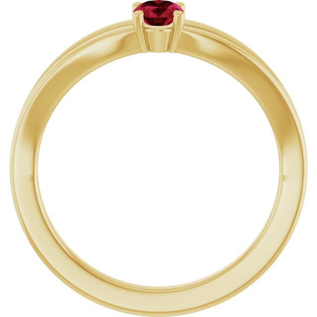 14K Yellow Natural Ruby Youth Solitaire Ring