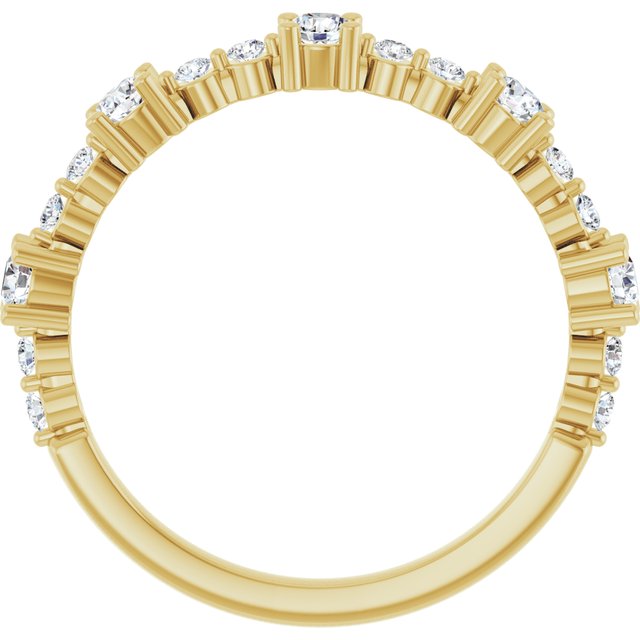 14K Yellow Natural White Sapphire & 1/6 CTW Natural Diamond Ring