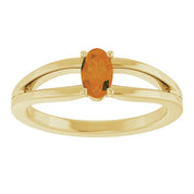 14K Yellow Natural Citrine Youth Solitaire Ring
