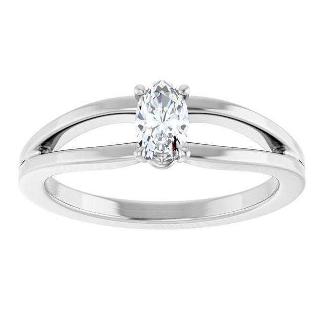 Sterling Silver Imitation Diamond Solitaire Youth Ring