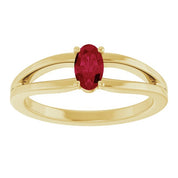 14K Yellow Natural Ruby Youth Solitaire Ring