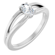 Sterling Silver Imitation Diamond Solitaire Youth Ring