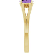 14K Yellow Natural Amethyst Youth Solitaire Ring