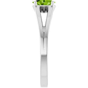 Sterling Silver Imitation Peridot Solitaire Youth Ring