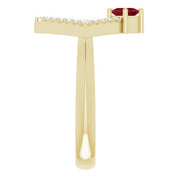 14K Yellow Natural Ruby & 1/5 CTW Natural Diamond Geometric Ring