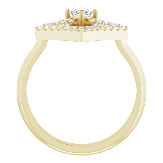 14K Yellow Natural White Sapphire & 1/5 CTW Natural Diamond Geometric Ring