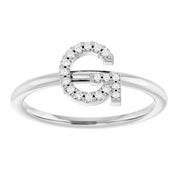 Platinum .06 CTW Natural Diamond Initial G Ring