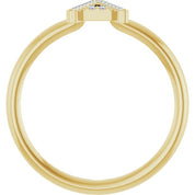 14K Yellow .06 CTW Natural Diamond Initial A Ring