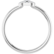 Platinum .06 CTW Natural Diamond Initial A Ring