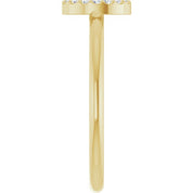 14K Yellow .06 CTW Natural Diamond Initial D Ring