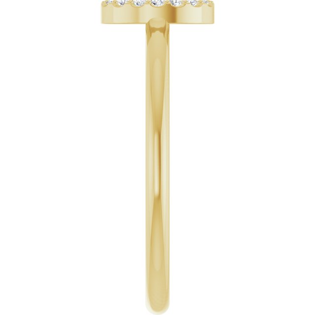 14K Yellow .06 CTW Natural Diamond Initial D Ring