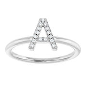 Platinum .06 CTW Natural Diamond Initial A Ring