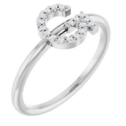 Platinum .06 CTW Natural Diamond Initial G Ring