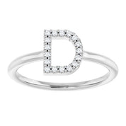 Platinum .06 CTW Natural Diamond Initial D Ring