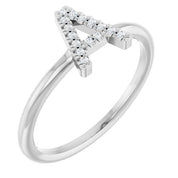 Platinum .06 CTW Natural Diamond Initial A Ring