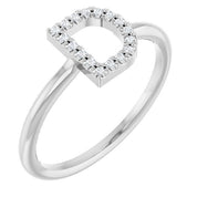 Platinum .06 CTW Natural Diamond Initial D Ring
