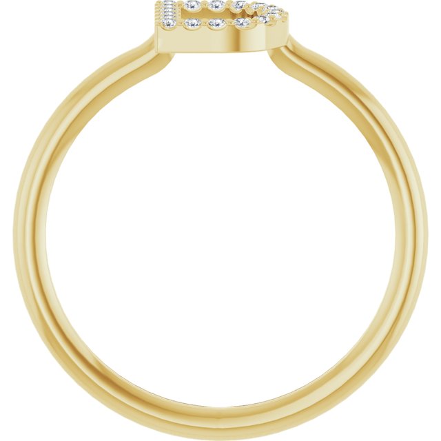 14K Yellow .06 CTW Natural Diamond Initial D Ring