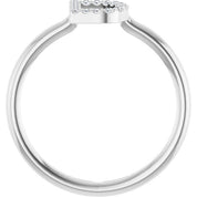 Platinum .06 CTW Natural Diamond Initial D Ring