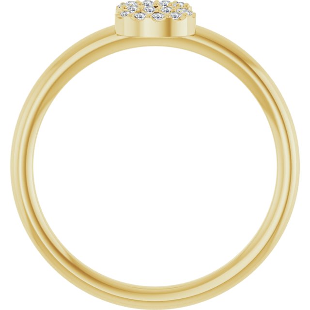 14K Yellow .05 CTW Natural Diamond Initial S Ring