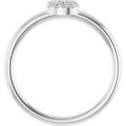 Platinum .05 CTW Natural Diamond Initial S Ring