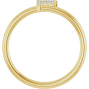14K Yellow .06 CTW Natural Diamond Initial F Ring