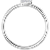 Platinum .06 CTW Natural Diamond Initial F Ring