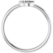 Platinum .05 CTW Natural Diamond Initial C Ring
