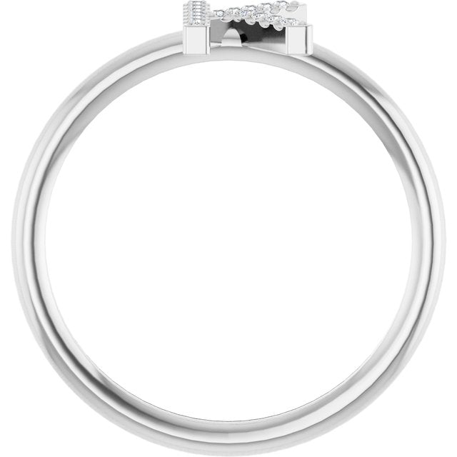 Platinum .05 CTW Natural Diamond Initial K Ring