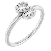 Platinum .05 CTW Natural Diamond Initial S Ring