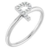 Platinum .05 CTW Natural Diamond Initial P Ring