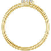 14K Yellow .05 CTW Natural Diamond Initial P Ring