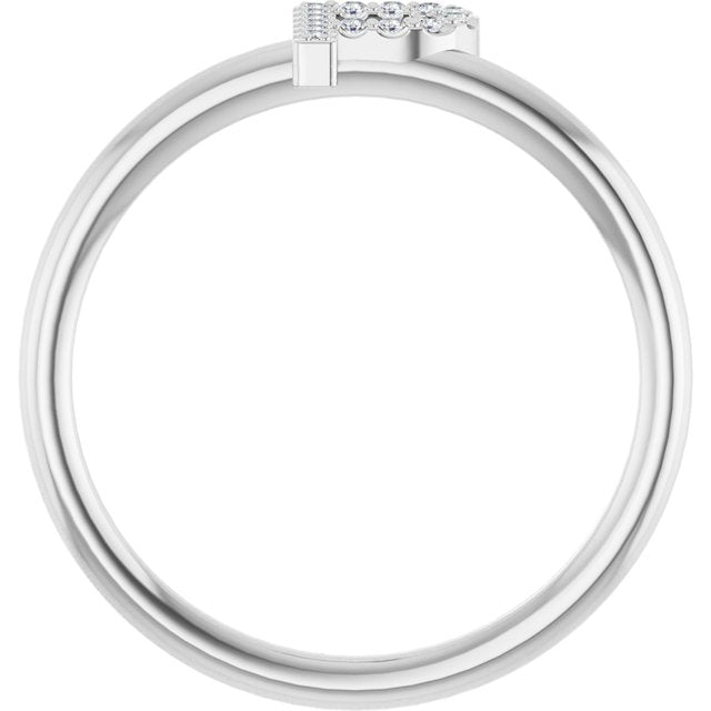 Platinum .05 CTW Natural Diamond Initial P Ring