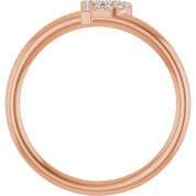 14K Rose .05 CTW Natural Diamond Initial P Ring