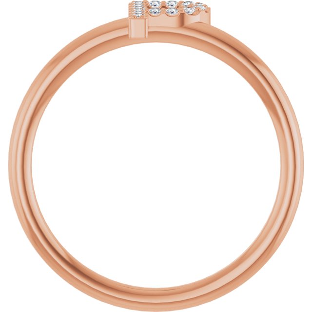 14K Rose .05 CTW Natural Diamond Initial P Ring