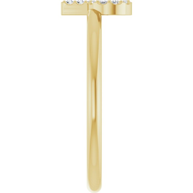 14K Yellow .05 CTW Natural Diamond Initial P Ring