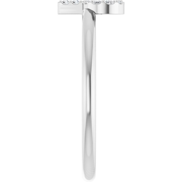 Platinum .05 CTW Natural Diamond Initial P Ring