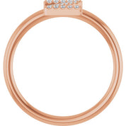 14K Rose .06 CTW Natural Diamond Initial Z Ring