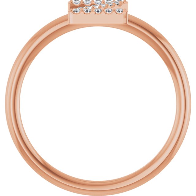 14K Rose .06 CTW Natural Diamond Initial Z Ring
