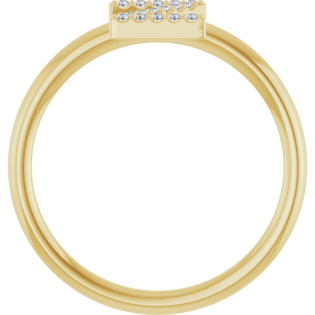 14K Yellow .06 CTW Natural Diamond Initial Z Ring