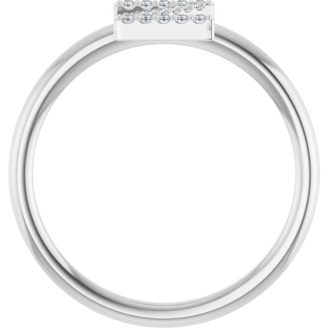 Platinum .06 CTW Natural Diamond Initial Z Ring