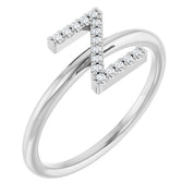 Platinum .06 CTW Natural Diamond Initial Z Ring
