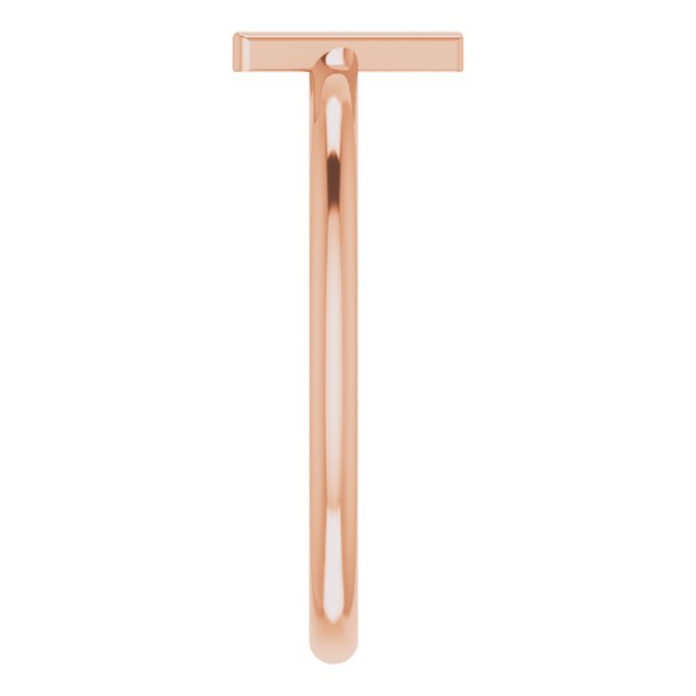 14K Rose Initial A Ring