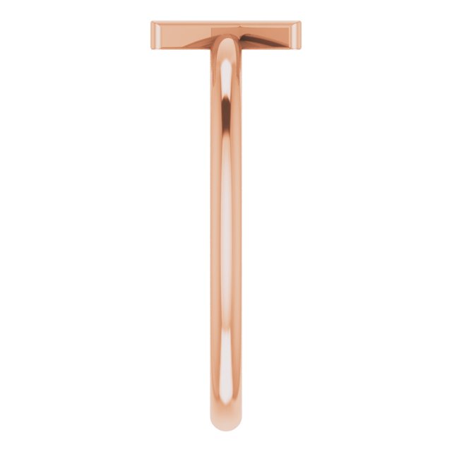 14K Rose Initial K Ring