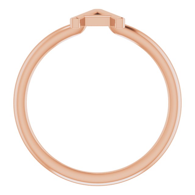 14K Rose Initial A Ring