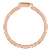 14K Rose Initial D Ring