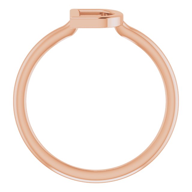 14K Rose Initial D Ring