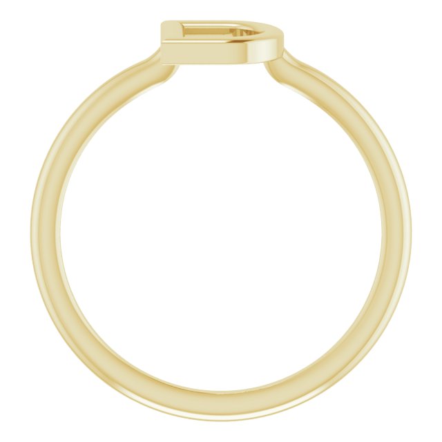 14K Yellow Initial D Ring