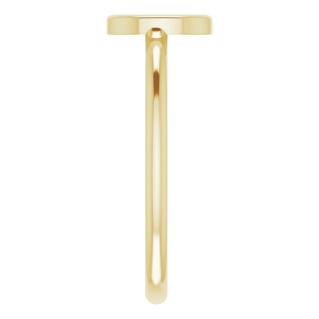 14K Yellow Initial O Ring